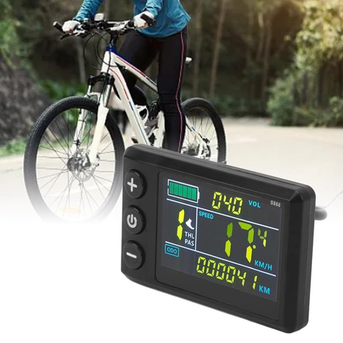 Electric Bike LCD Display Meter, ABS S866 Electric Bike Scooter Color Screen Display Control Panel for Electric Scooter Ebikes Lithium Modification Accessories