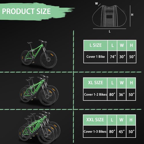JUIN Bike Covers - Heavy Duty Waterproof Bicycle Cover for Mountain Bikes | Fits 2 Bikes (Clear)