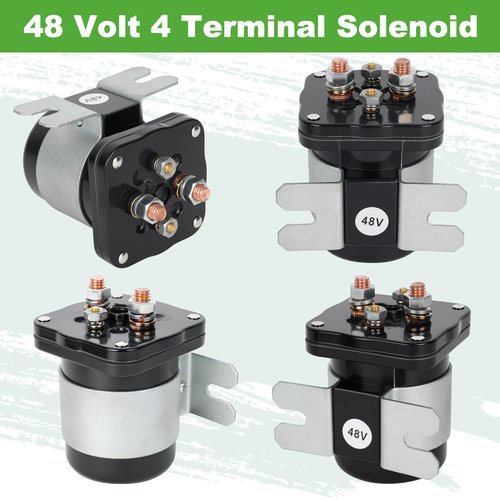10L0L Heavy Duty 48V 4-Terminal Solenoid for Club Car, EZGO, Yamaha Golf Carts - Compatible with Club Car 101883601, EZGO 73231G01, Yamaha JR1-H1950-00 - 586 Series