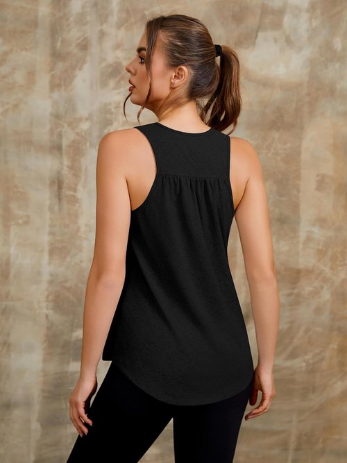 Laughido Women's Workout Tank Tops - Sleeveless Racerback Athletic Shirt for Yoga & Gym | Loose Fit