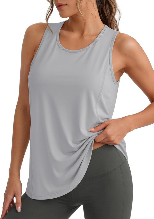MAGCOMSEN Women's Sleeveless Workout Tank Tops - UPF 80+ Dry Fit Athletic Gym Shirts for Summer