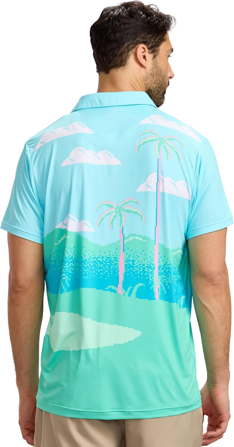 Tipsy Elves Men’s Golf Polo Shirt - Moisture-Wicking Stretch Fabric for Ultimate Comfort - Athletic Fit