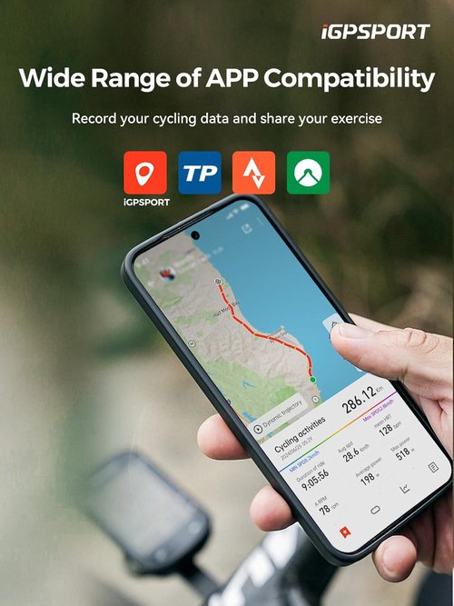 iGPSPORT BSC200S GPS Bike Computer - Wireless Navigation, 2.4'' Screen, Bluetooth & IPX7 Waterproof