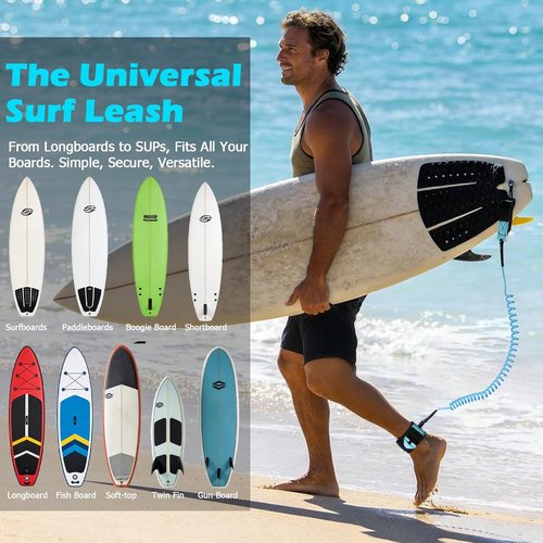Mellbree Surfboard Leash - Premium Double-Sided Rotatable Wirst Strap for Paddleboards & Longboards