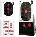 Atflbox BB Gun Target Trap - 7 x 9 Inch with 20 Paper Targets & Spinning Metal Silhouettes | Ideal for Airsoft & Pellet Guns