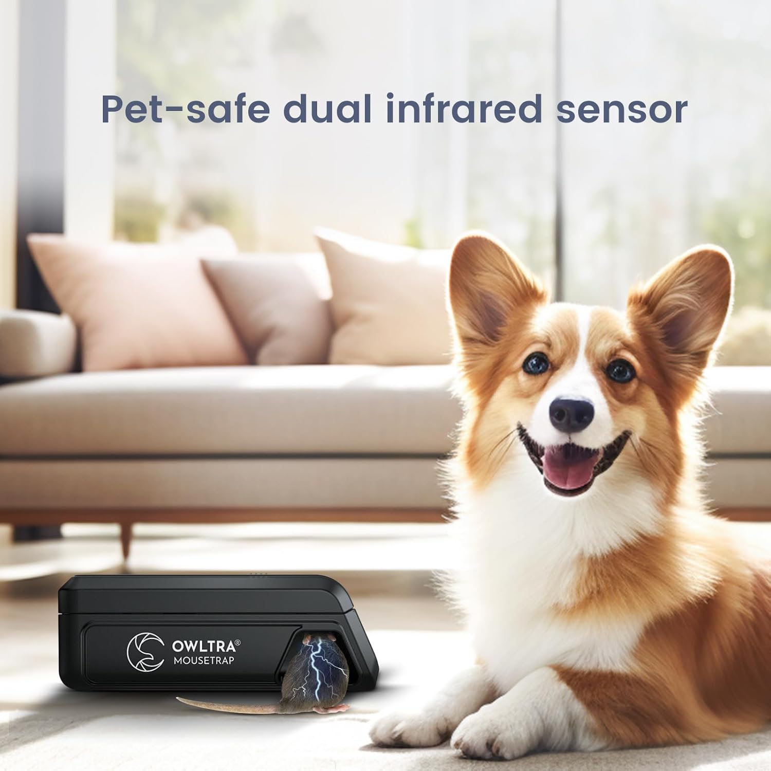 OWLTRA Indoor Electric Mouse Trap - Instant Rodent Zapper with Pet-Safe Trigger | Compact Black Design