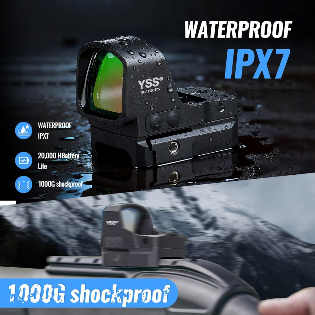 YSS Red Dot Sight - Shake Awake Optic for Pistols, Rifles & Shotguns | 3MOA, 8 Brightness Levels