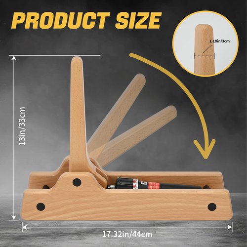tonchean Arm Wrestling Training Equipment Wooden Arm Strength Trainer with 12 Adjustable Hydraulic Resistance Levels Portable Forearm Trainer for Home Gym, Office