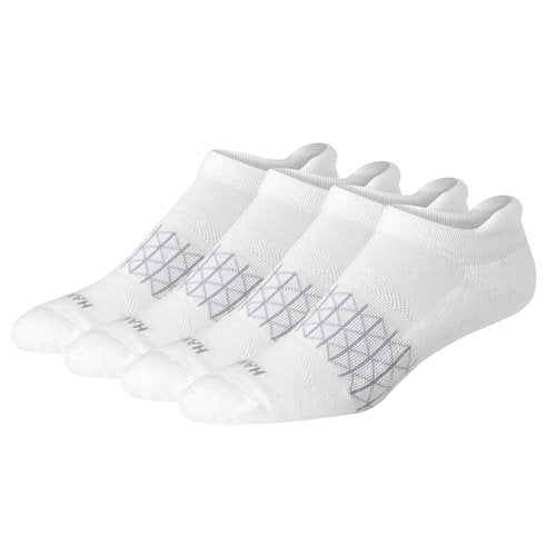 Hanes Men's Absolute Active Cushioned Heel Shield Socks, Moisture Wicking Socks, Seamless Toe, 4-Pack