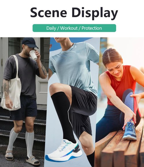 FuelMeFoot 3 Pack Compression Socks For Women Men Knee High Socks 15-20mmHg flight essentials plain high man 9-11 stuffers holiday stuff