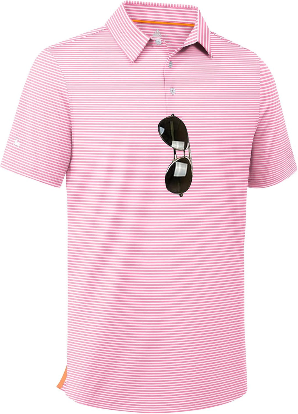 ZITY Men's Golf Polo Shirt - Short Sleeve Striped Design with UPF 50+ Protection | Moisture-Wicking Casual Tee