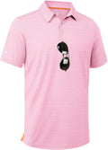 ZITY Men's Golf Polo Shirt - Short Sleeve Striped Design with UPF 50+ Protection | Moisture-Wicking Casual Tee