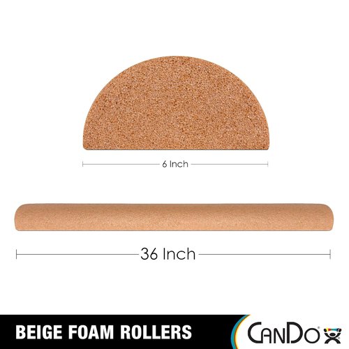 CanDo Beige PE Foam Roller - Muscle Recovery & Massage Therapy | 6" x 36" Half-Round