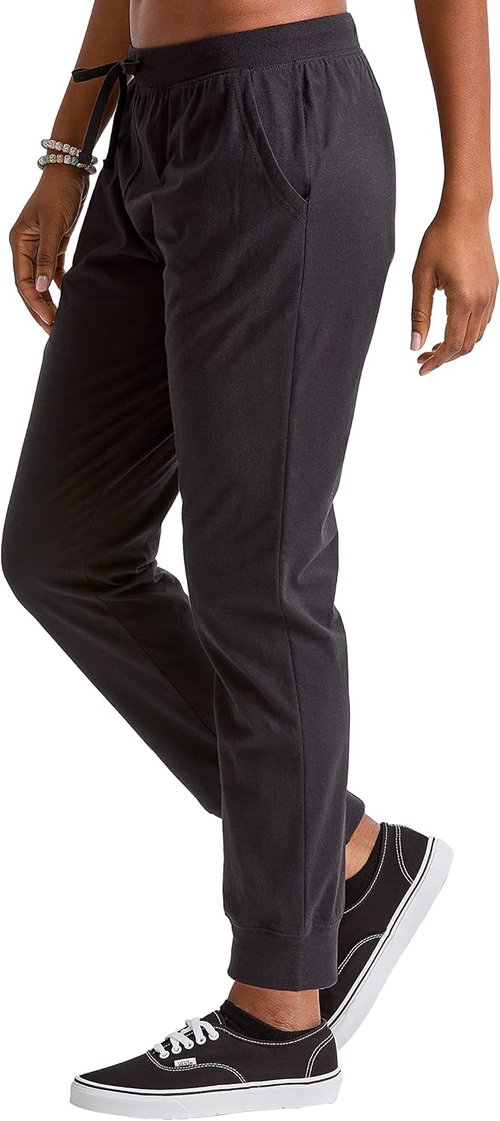 Hanes Women's Joggers - 100% Cotton Jersey Sweatpants with 29" Inseam | Comfortable Fit