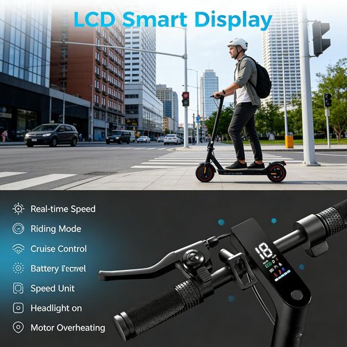 Electric Scooter - 500W Motor, 21 MPH Top Speed, 21 Miles Range | 8.5'' Tires for Adults & Teens