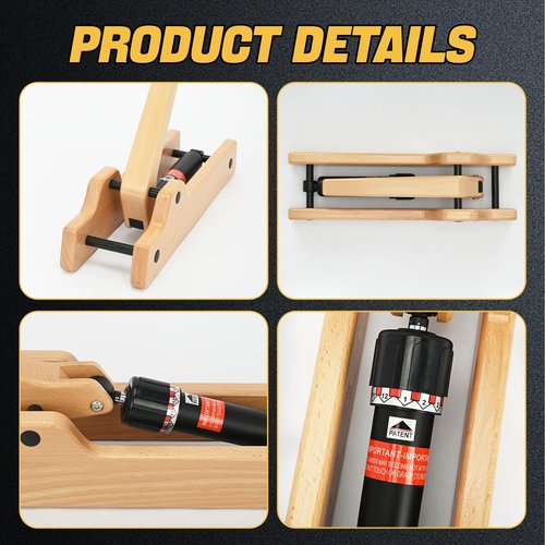 tonchean Arm Wrestling Training Equipment Wooden Arm Strength Trainer with 12 Adjustable Hydraulic Resistance Levels Portable Forearm Trainer for Home Gym, Office