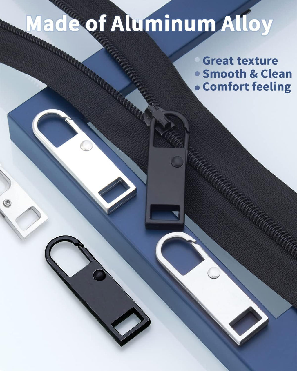 Zipper Pull Replacement 32 Pack, Universal Replacement Zipper Pull Kit, Replacement Zipper Pulls Tab, Luggage Zipper Pulls for Backpacks, Purses, Jackets, Boots (4 Styles 4 Sizes)