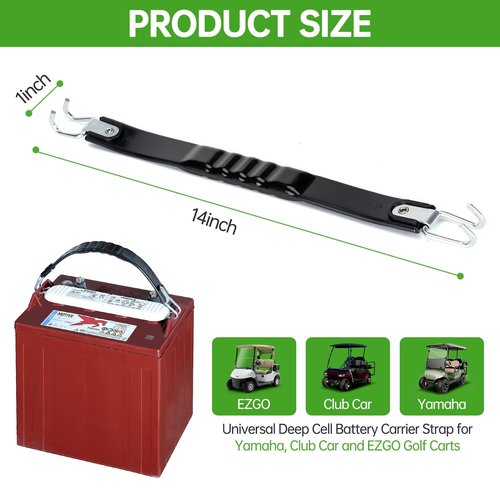 10L0L Golf Cart Battery Lifting Strap, Universal Golf Cart Deep Cell Batteries Carrier Strap for Trojan Battery, Fit for Yamaha, Club Car and EZGO (1 Piece)