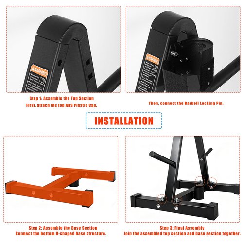 Luwint A-Frame Weight Plate Tree Rack with Barbell Holder, Dual Size Compatible for 1“ & 2“ Olympic Standard Plates, 300 lbs Capacity Home Gym Storage Stand, Space Saving Organizer