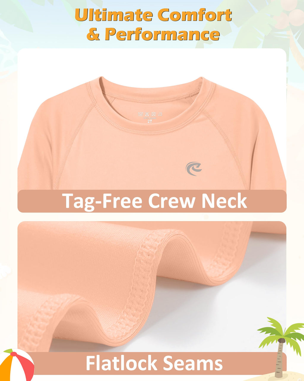 Boys UPF 50+ Swim Shirt Long Sleeve, 1 or 2 Pack UV Sun Protection Rash Guard, Youth Kids SPF Water Shirts for Beach Surf