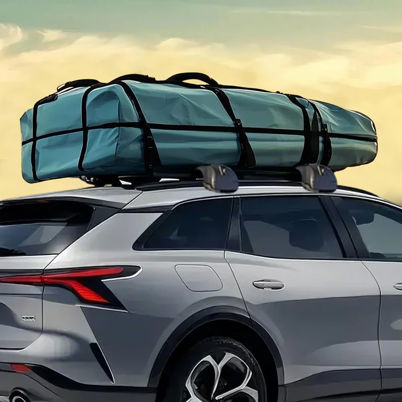 VEVOR Soft Roof Rack Pads, 30" Universal Car Roof Rack Pad for Various Crossbars, 176LBS Loading Luggage Kayak Carrier with 2 Tie Down Straps, 2 Quick Loop Straps & Storage Bag for SUP Canoe Snowboard