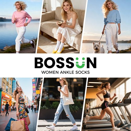 BOSSUN 20 Pairs Women's Ankle Socks Lightweight Breathable Athletic Running Quarter Socks Bulk Pack for Daily Wear