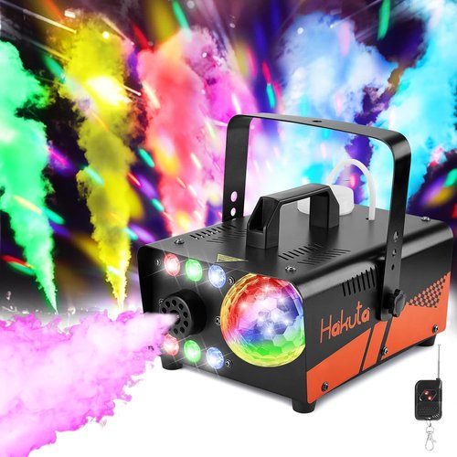 HAKUTA Fog Machine - 3000 CFM Smoke Machine with Disco Ball & LED RGB Lights | Perfect for Parties & Events