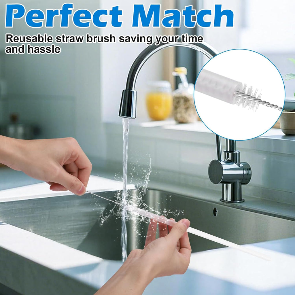 Palksky Water Bottle Cleaner Brush Kit - Long Handle & Wide Straw Lid Brushes for Hydro Flask 16/24/32/40 oz