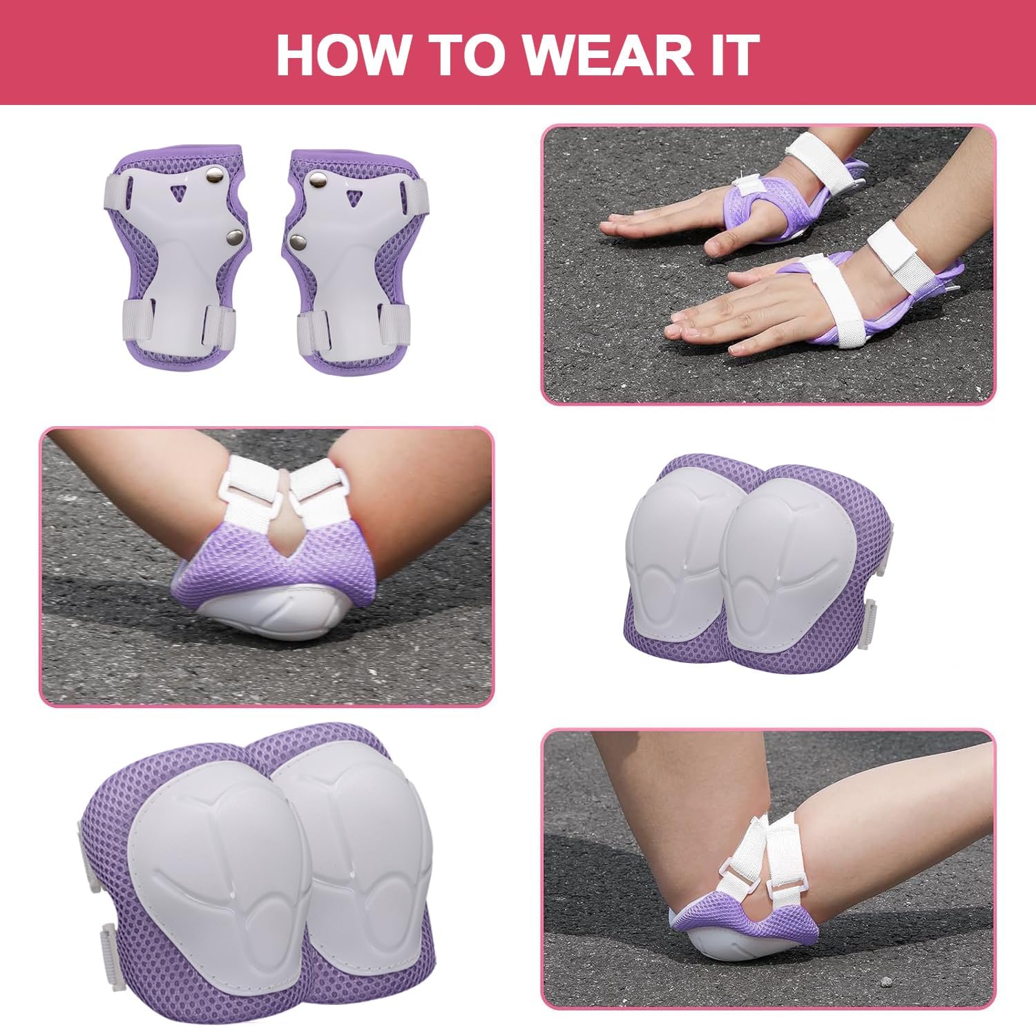 Skiennix Knee Pads Set for Kids - Protective Gear for Ages 3-10 with Elbow Pads & Wrist Guards | Ideal for Skating, Cycling, and Rollerblading