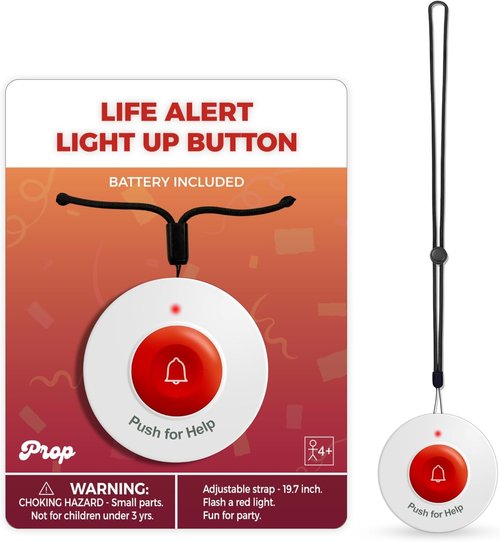 Light-Up Fake Life Alert Button Prop - Fun Emergency Call Button for 100th Day of School Costume