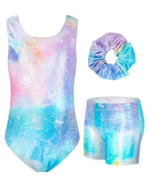 Gogokids Gymnastics Leotards for Girls, 3-4 Years Sparkly Sleeveless Biketards Unitards with Shorts Dance Ballet Tumbling Outfits