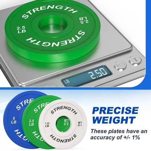 XDDIAS 2-Inch Bumper Plates, Barbell Rubber Olympic Weight Plates Set for Home Gym Strength Training, 20-260lbs, Multiple Options (1.25LB Pair)