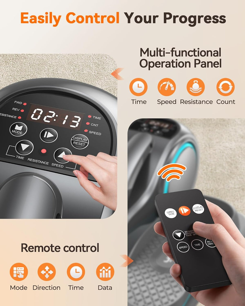 YOSUDA Under Desk Elliptical - Quiet & Portable Electric Seated Pedal Exerciser with 10 Resistance Levels