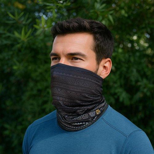 WHTE MOSS Performance Neck Gaiter & Headband – UPF 50+ Moisture-Wicking, Ultra-Soft, Breathable Sports Buff Face Mask for Men & Women, All-Season Sweatband (Totem)