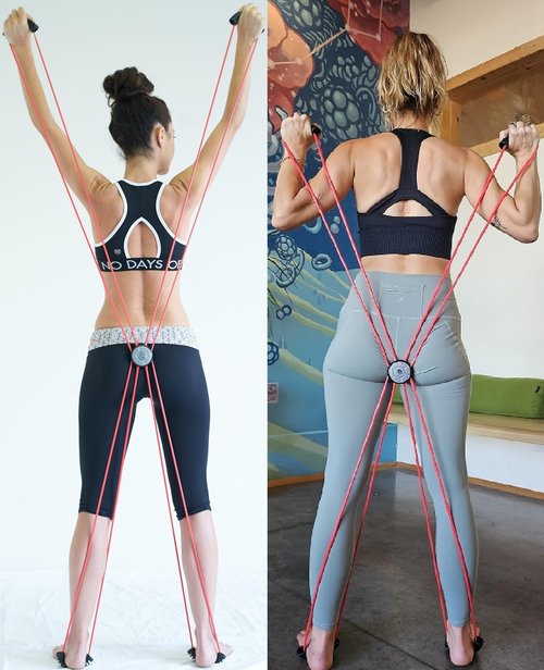 SISYAMA Core Cross Workout Pilates Reformer Exercise Resistance Cords Loop Tube Bands