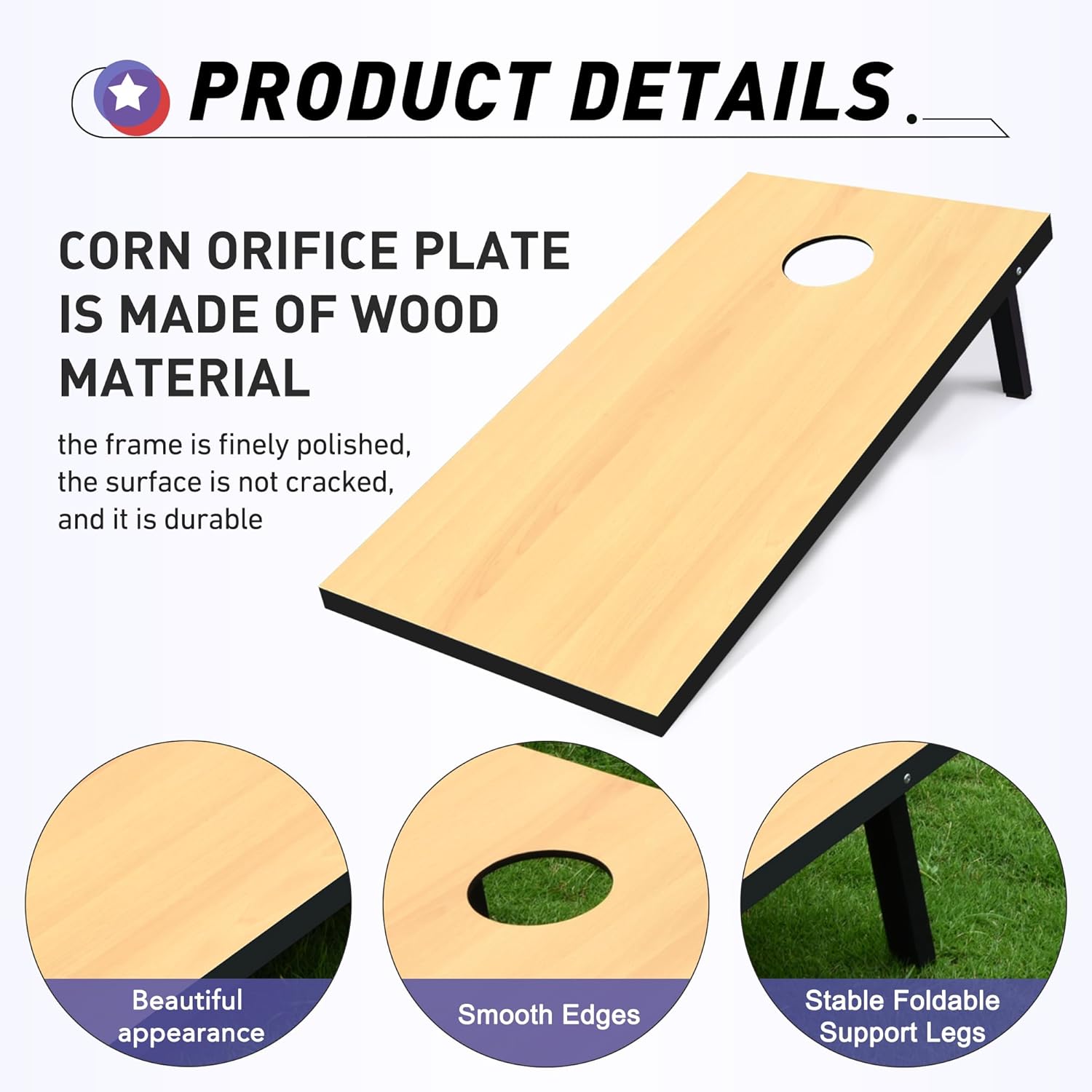 Skiennix Premium Cornhole Boards Set - Regulation 4x2 Ft with 8 All-Weather Bean Bags & Carrying Case
