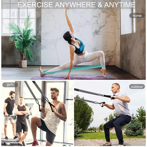 GAIYAH FITNESS Long Bands for Working Out-Long Resistance Women Workout Out Loop Large Body Out, MintPinkDark GrayBlack