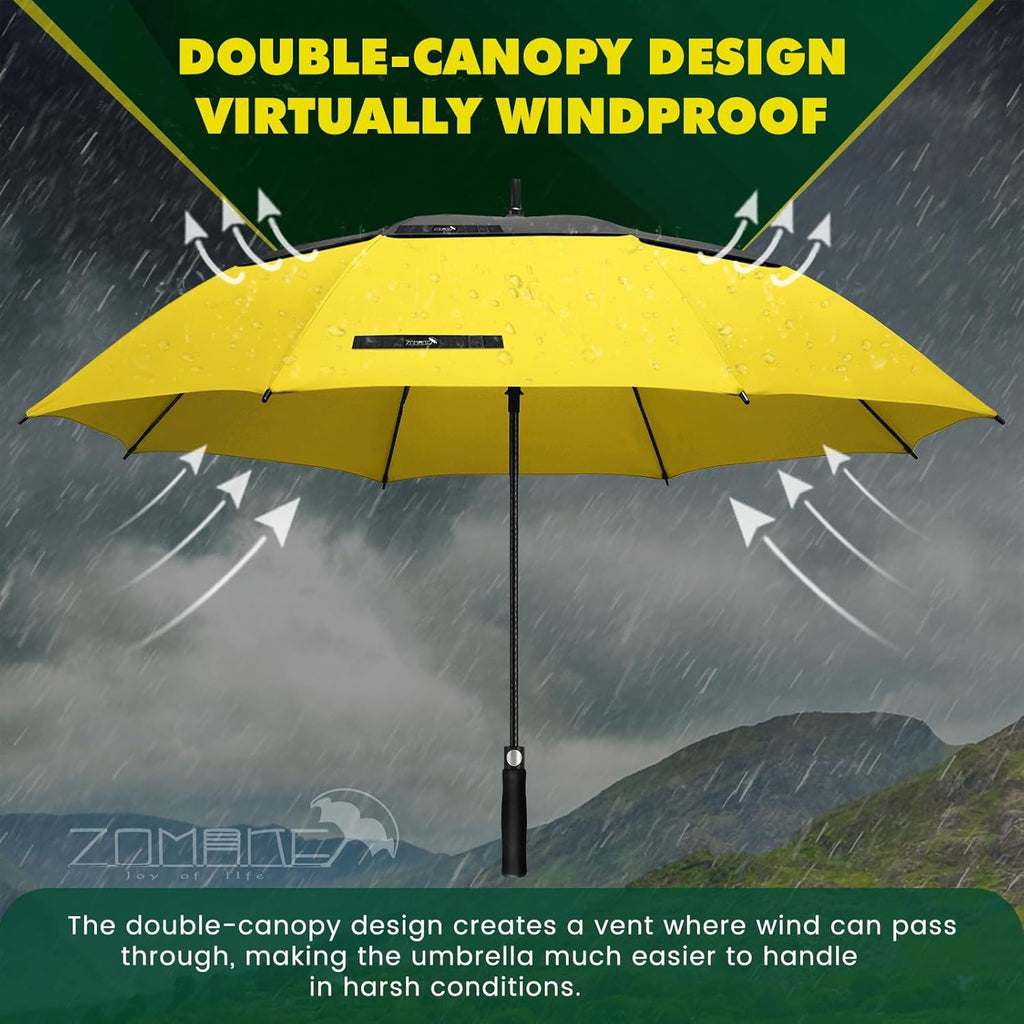 ZOMAKE Golf Umbrella - Large 62/68 Inch Windproof Automatic Open Double Canopy | Waterproof Design
