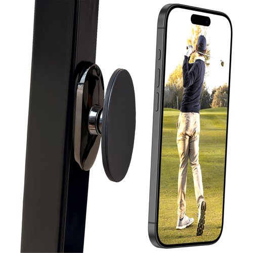 Maxby Golf Cart Magnetic Phone Mount, MagSafe Compatible Phone Holder for Golf Cart Roof Strut, Attaches to Any Metal Surface, Strong Dual Magnets, Adjustable Ball Joint, Compact Pocket Size