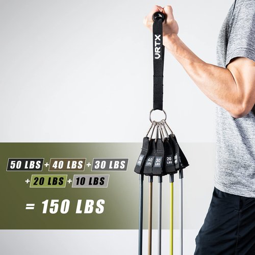VRTX Resistance Band Set (11pcs), Resistance Bands with Handles, Exercise Bands with Door Anchor, Carry Bag, Legs Ankle Straps for Resistance Training, Physical Therapy, Fitness, Home Workouts