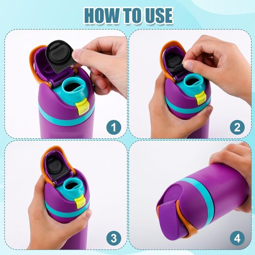 BOXOB Water Bottle Lid Stopper Replacement - 8 Color Silicone Caps for Owala FreeSip 24/32oz