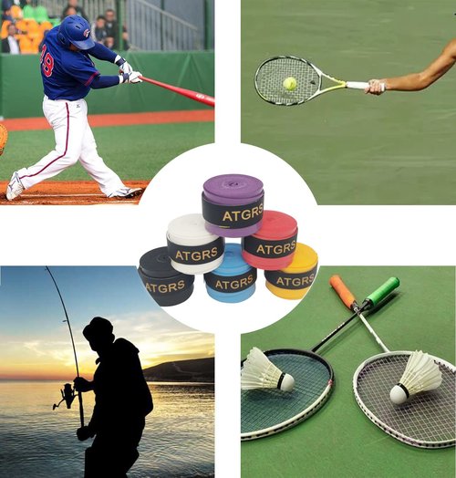 vlmits Tennis Racket Grip - Tacky Tennis Overgrips Tape Absorb Moisture Badminton Handle Tape Frosted Anti Slip Overgrip for Tennis Racquet Badminton Racquet Pickleball (Overgrip 6 Sky Blue)