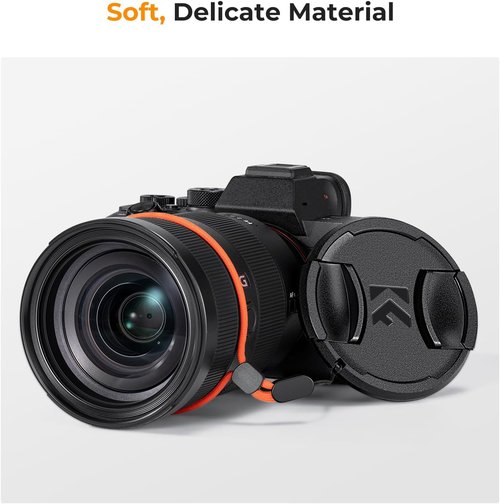K&F Concept 37mm Lens Cap Cover - 4-in-1 Center Pinch Design with Anti-Loss Keeper & Microfiber Cloth