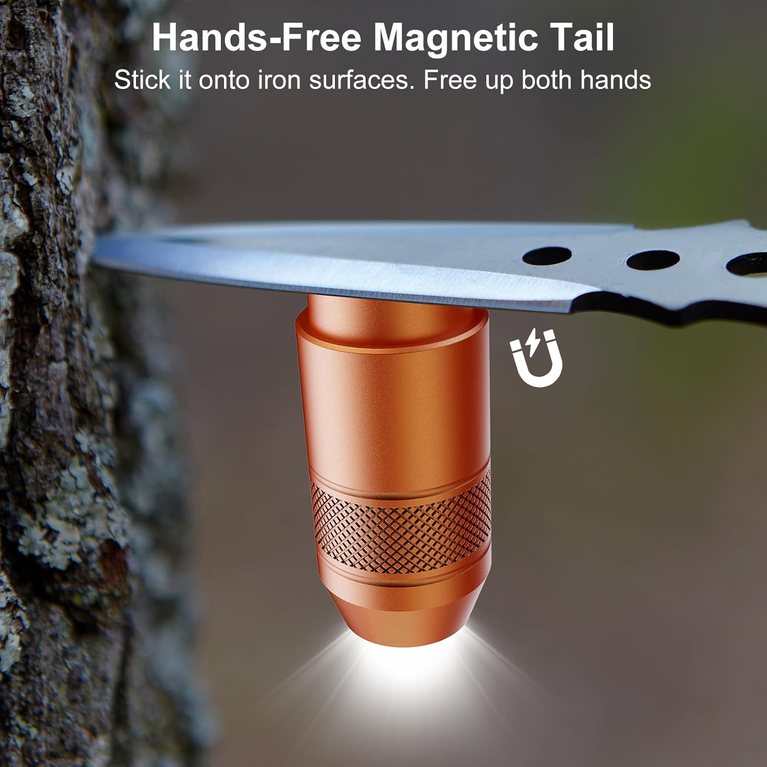 Skiennix Mini Keychain Flashlight - 100 Lumens USB-C Rechargeable Micro LED Torch | Waterproof IPX6, Orange