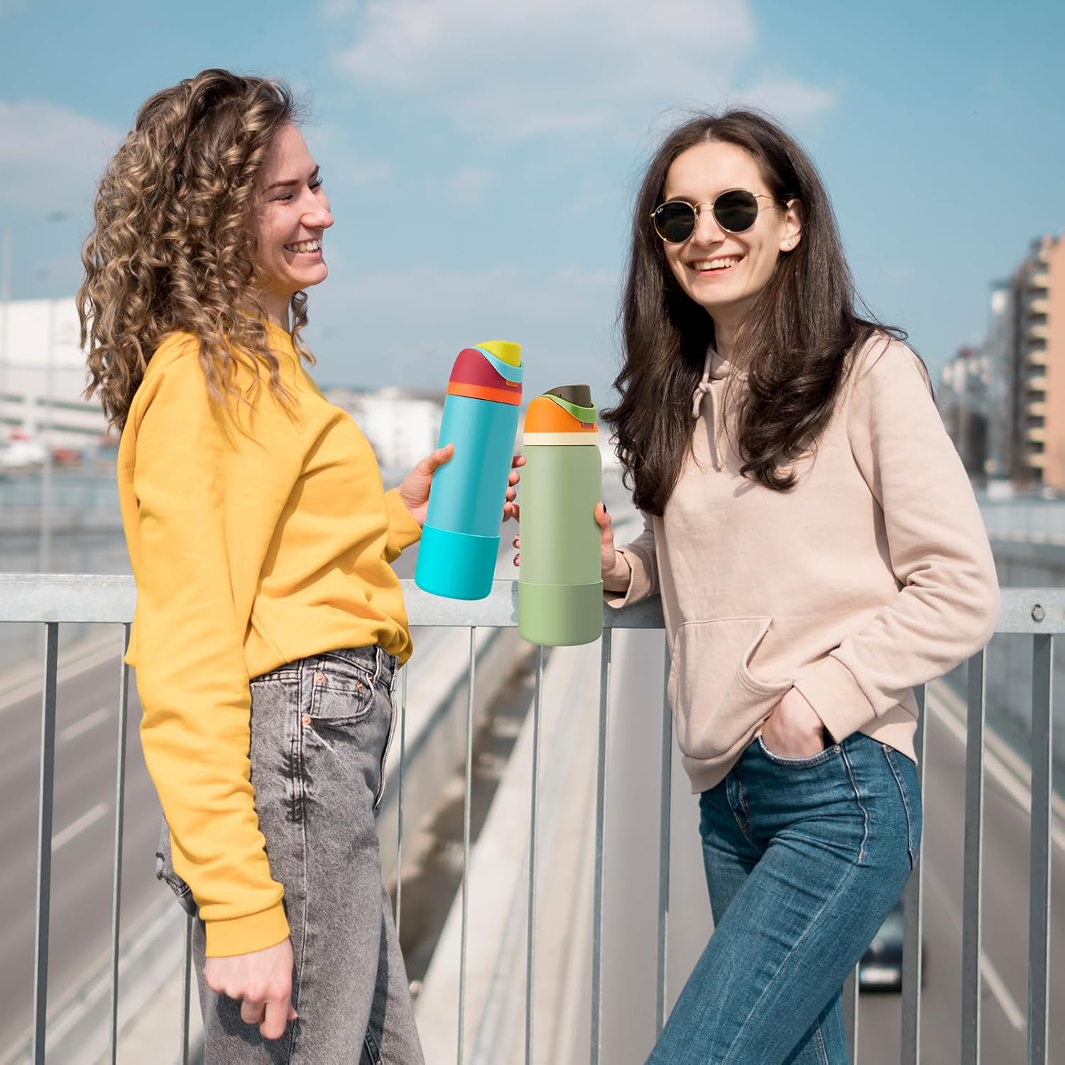 Yoelike Silicone Water Bottle Boot - Anti-Slip Protective Sleeve for Owala | 2 Colors, Dishwasher Safe, BPA Free