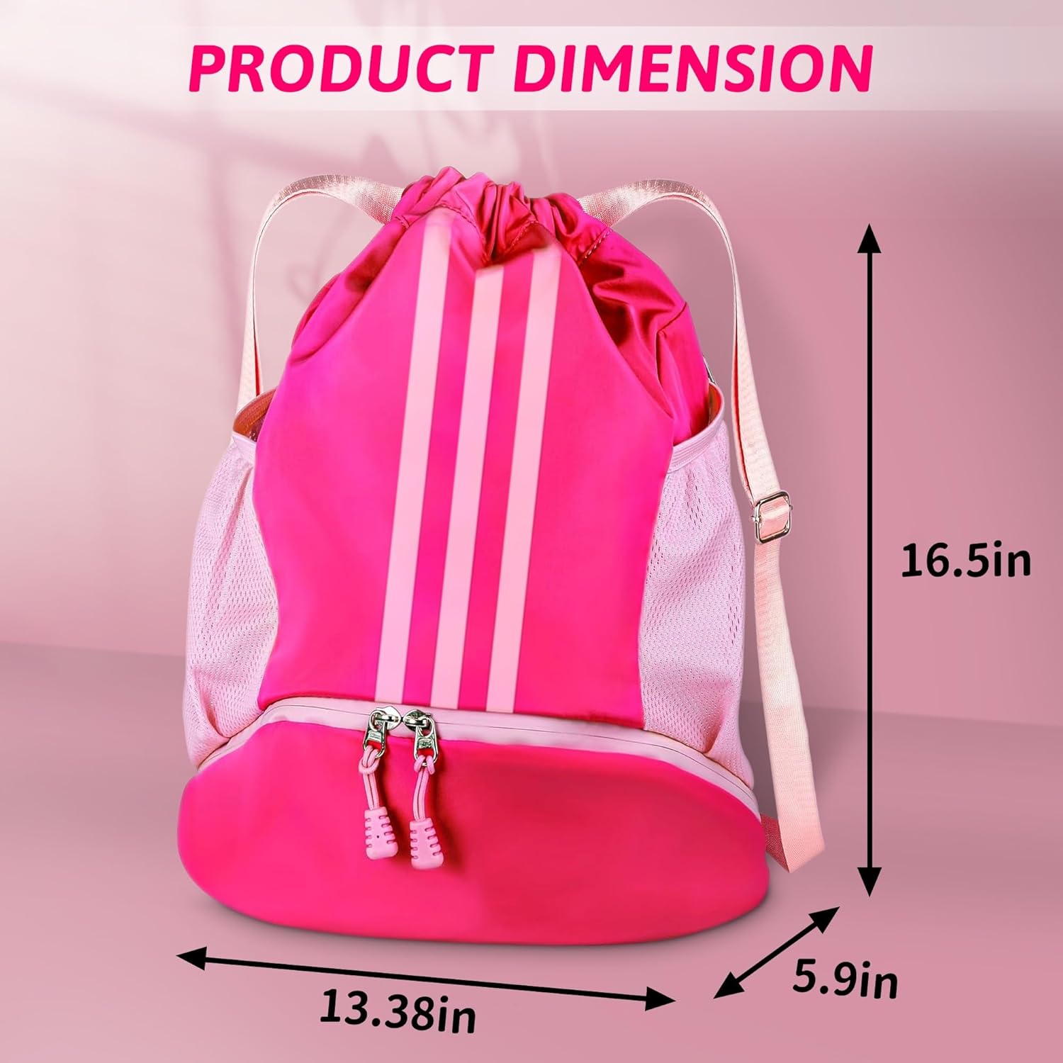 Skiennix Soccer Bag - Youth Drawstring Backpack with Shoe Compartments | Ideal for Gym, Sports & School