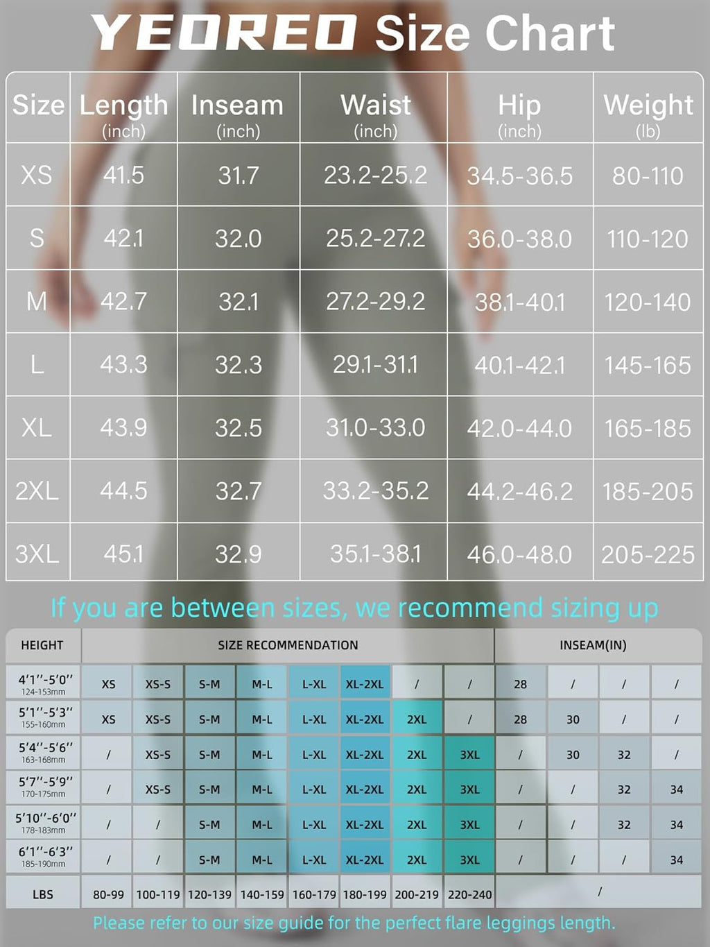 YEOREO CoreFlex Women's High-Waisted Flare Leggings - Hidden Pockets & No Front Seam | Cargo Gym Yoga