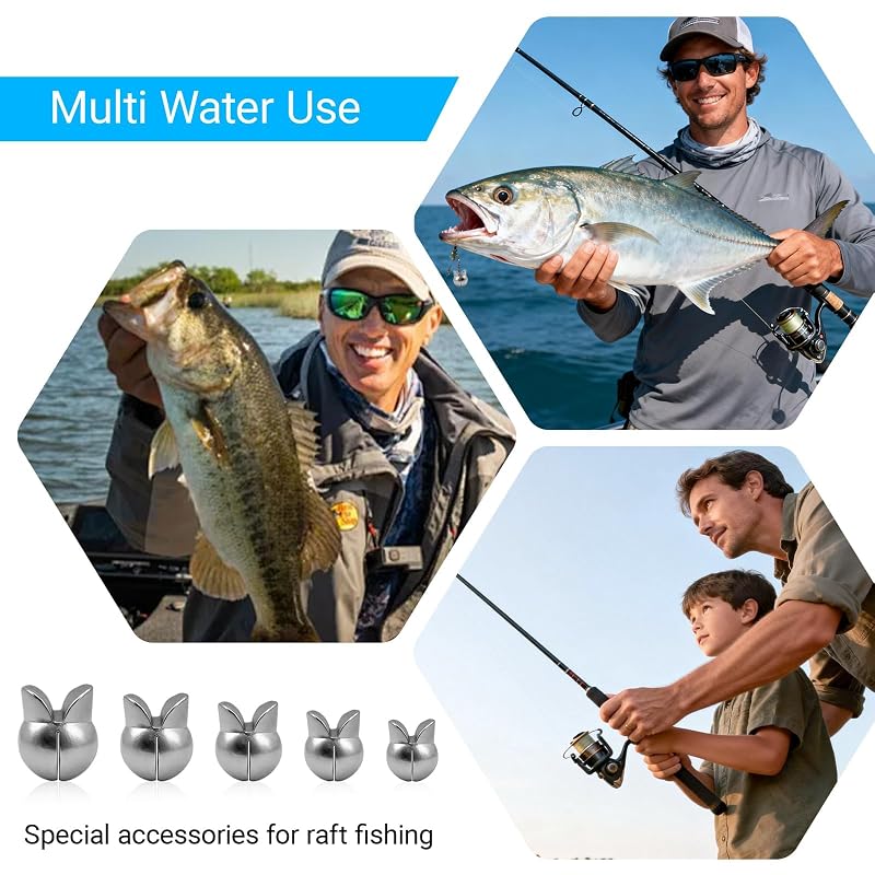 Split Shot Fishing Weights Sinker Set 100pcs 0.5g/0.8g/1g/1.5g/2g Clip-On