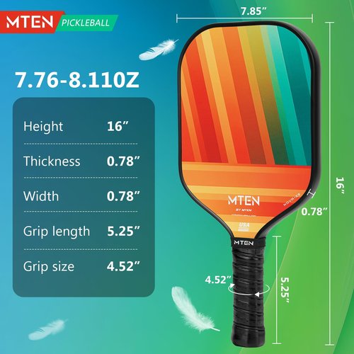 Pickleball Paddles, Carbon Fiber Pickleball Paddle, Corfortable Grip, USAPA Approved, Pickleball Smooth Surface Paddles, 16mm Paddle for Beginners