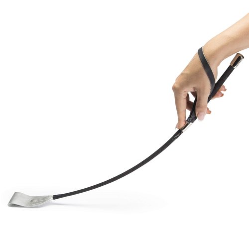 Fifty Shades of Grey Sweet Sting Riding Crop - 24 Inch Leather Riding Crop for Spanking - Soft Rubber Handle & Braided Stem - Black/Silver